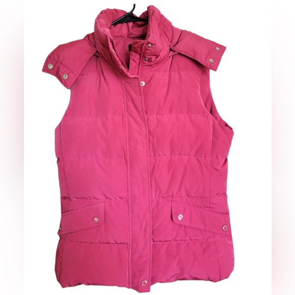 Talbots size XL berry pink full zip & snap Down insulated sleeveless puffer vest - Picture 1 of 16